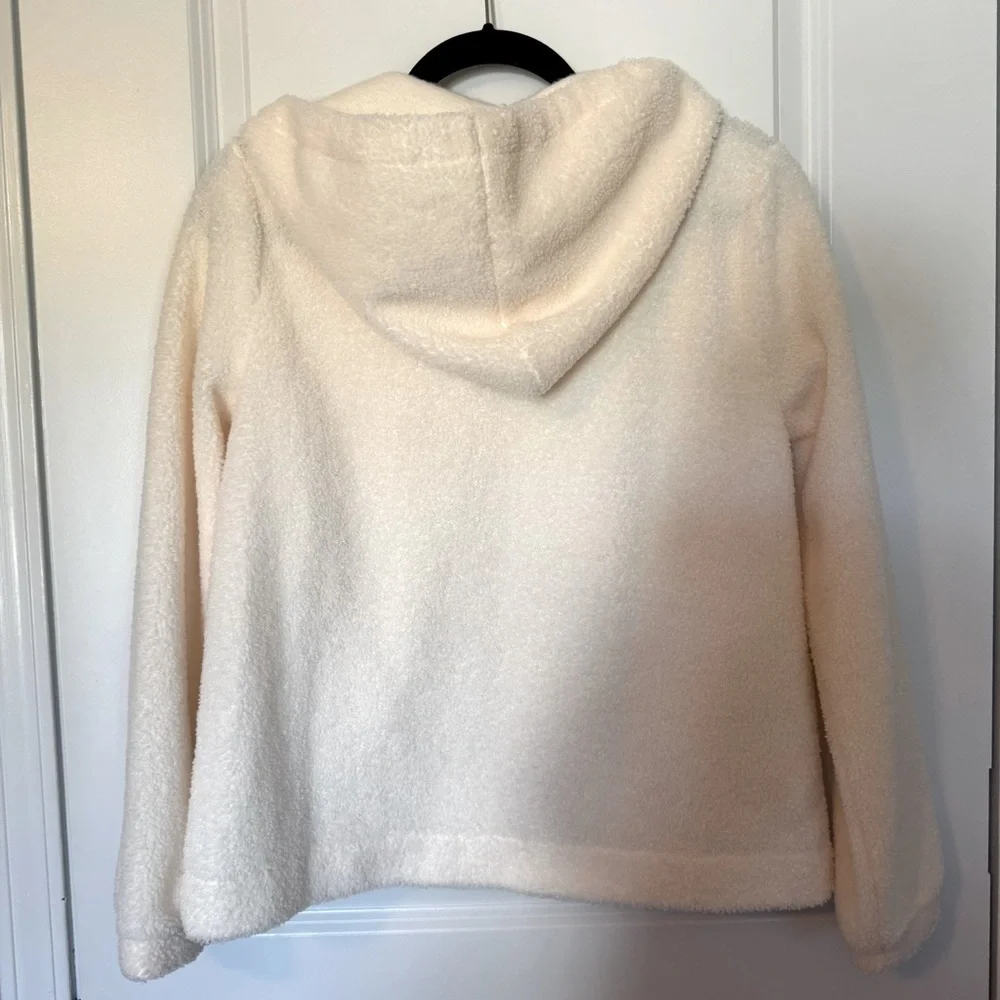 LOFT Cream Sherpa Size Small Hooded Sweatshirt - Picture 2 of 6